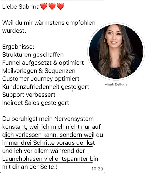 Testimonial Aleah , Carin, Vaness, Golriz - Aleah