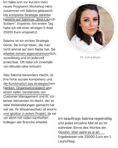 Testimonial Aleah , Carin, Vaness, Golriz - Golriz