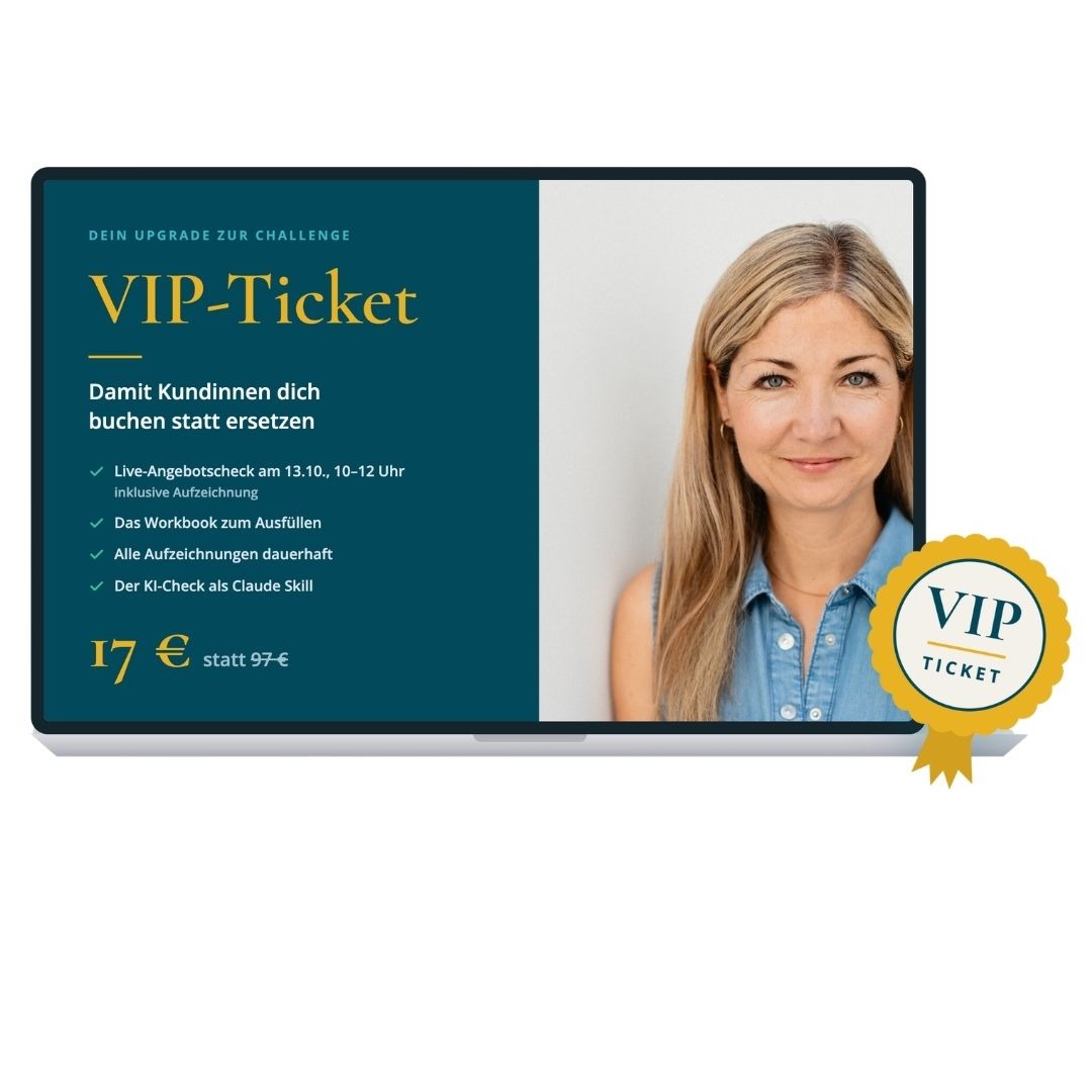 Laptop-Vorschau: VIP-Ticket zur Challenge, 17 € statt 97 €, mit Live-Angebotscheck, Workbook, Aufzeichnungen und KI-Check
